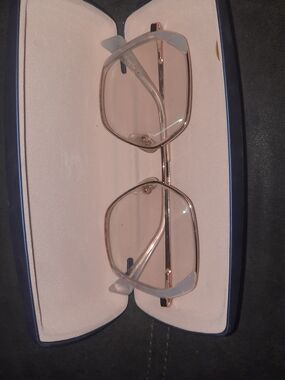 Rose Gold Geometric Metal Frame Glasses